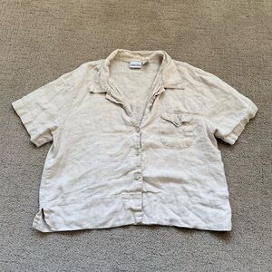 Chico's Linen Short Sleeve Top